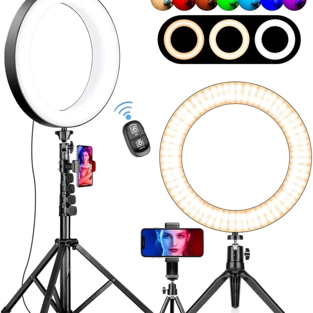Selfie Ring Light with 3 Stands and 2 Phone Holders